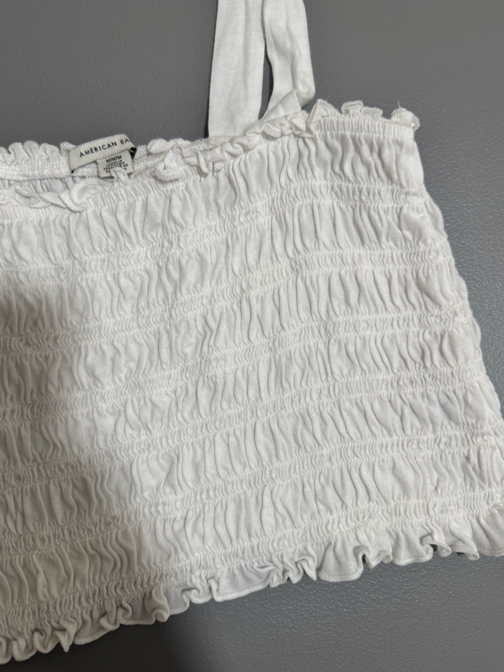 AE Cropped Smocked Tank Top with Wide Straps - Picture 4 of 11
